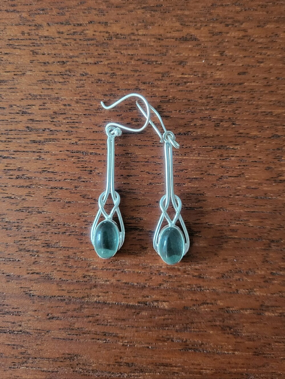 Sterling Silver Aquamarine Teardrop Dangle Earrings